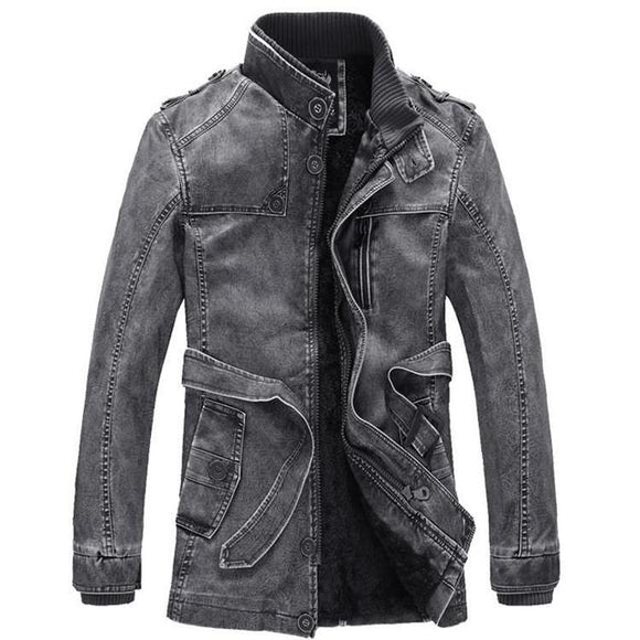 Motorcycle Leather Long Jacket