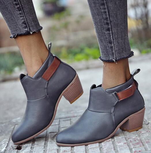 Invomall Ladies Autumn Pointed Toe Ankle Boots
