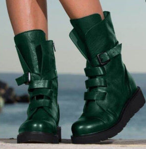 Invomall Women's Autumn Winter Platform Mid Calf Boots