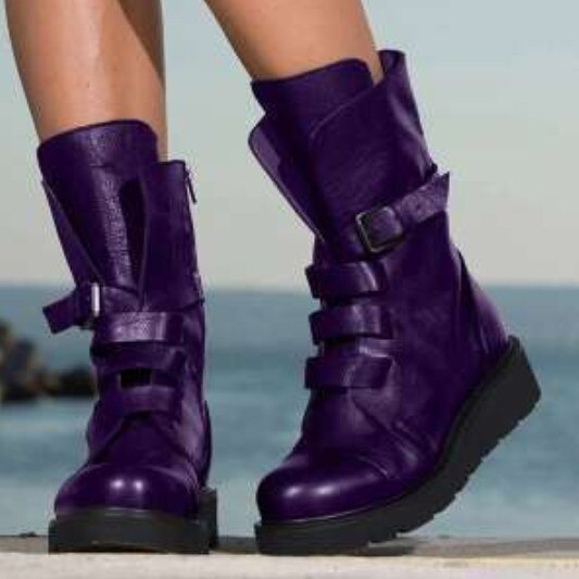 Invomall Women's Autumn Winter Platform Mid Calf Boots