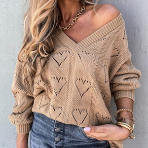 Women's Casual Love Heart Sweater