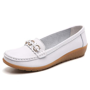 Women Genuine Leather Shoes Loafers