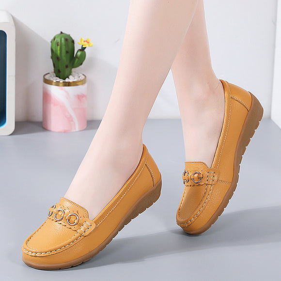 Women Genuine Leather Shoes Loafers