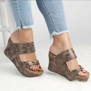 Invomall Ladies Summer Vintage Wedge Sandals