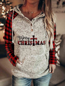 Invomall Women's Merry Christmas Print Hoodies Sweatshirt