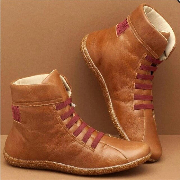 Invomall Ladies Autumn Winter Vintage Comfortable Ankle Boots