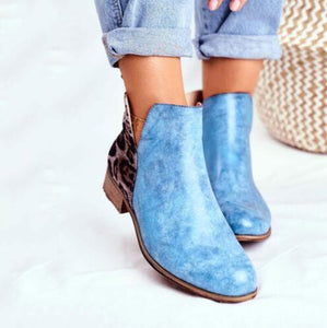 Invomall Ladies Leopard Autumn Ankle Boots