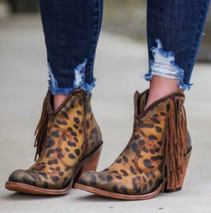 Shoes - Women's Vintage Faux Leather Ankle Boots
