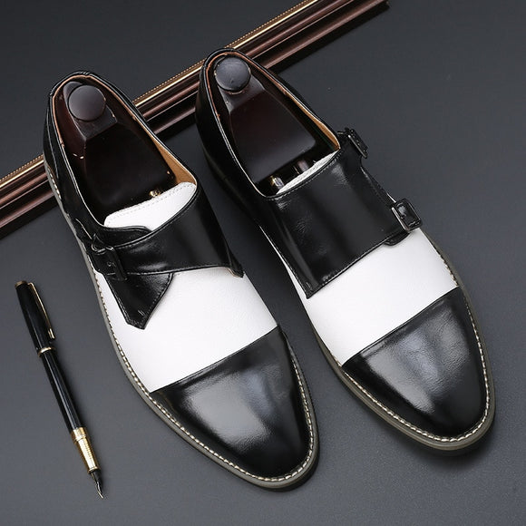 Invomall British Design Men's Genuine Leather Dress Shoes