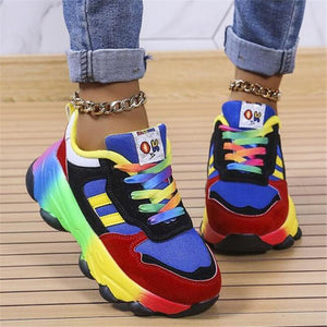Breathable Color Matching Platform Sneakers