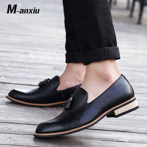 Invomall Luxury Brand Pointed Toe Business Brogue Shoes